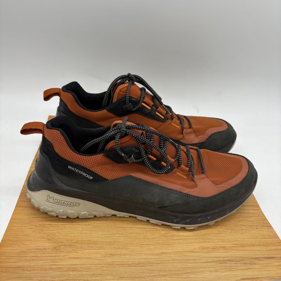 Ecco Other - ECCO Mens 9 Biom Waterproof Trail Running Shoes Orange Black Michelin Sole